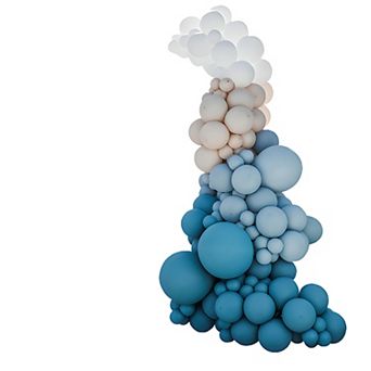 Dusty Blue Balloon Garland Kit with Sand & White Balloons 137 pc for Showers & Weddings