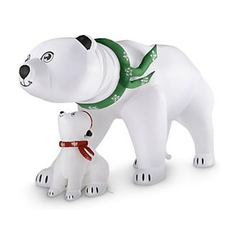 16' Animated Inflatable Polar Bear Mother & Cub lightshow