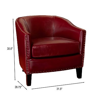 Calder Faux Leather Club Chair in Brown by Christopher Knight Home