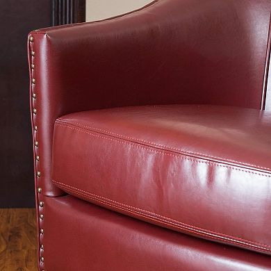 Calder Faux Leather Club Chair in Brown by Christopher Knight Home