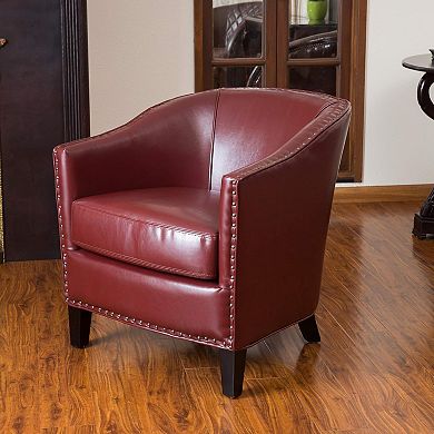 Calder Faux Leather Club Chair in Brown by Christopher Knight Home