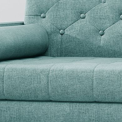 Harper Mid-Century Blue Fabric Club Chair by Christopher Knight Home