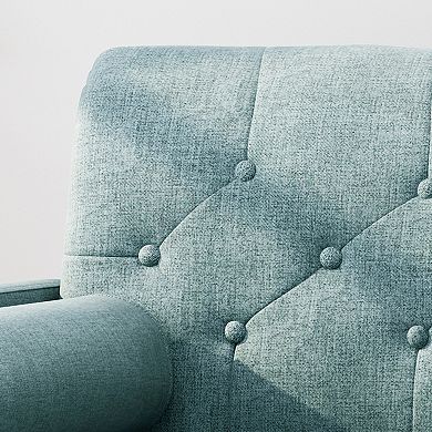 Harper Mid-Century Blue Fabric Club Chair by Christopher Knight Home