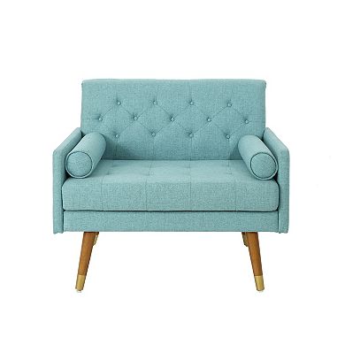 Harper Mid-Century Blue Fabric Club Chair by Christopher Knight Home