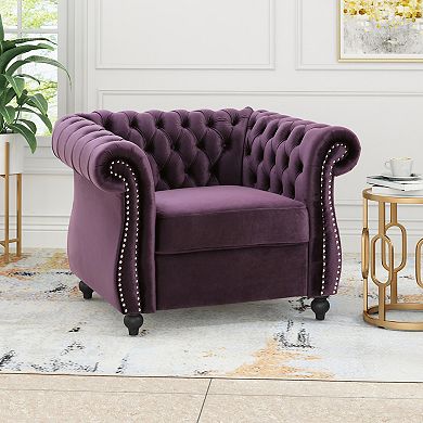 Chesterfield Velvet Club Chair by Christopher Knight Home