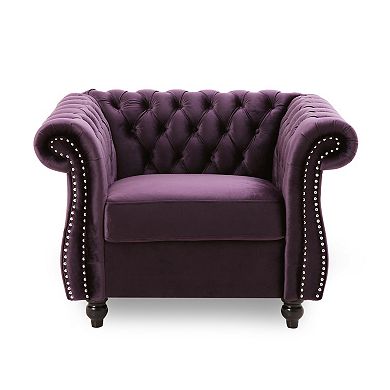Chesterfield Velvet Club Chair by Christopher Knight Home