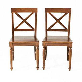 Rovie Acacia Wood Dining Chairs (Set of 2) by Christopher Knight Home