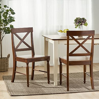 Rovie Acacia Wood Dining Chairs (Set of 2) by Christopher Knight Home