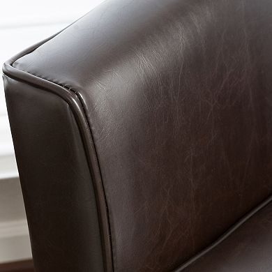 Belcrest Faux Leather Club Chair with Curved Backrest by Christopher Knight Home