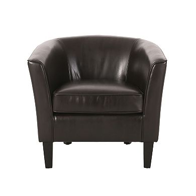 Belcrest Faux Leather Club Chair with Curved Backrest by Christopher Knight Home