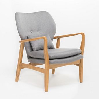 Rowen Mid-Century Fabric Club Chair in Grey by Christopher Knight Home