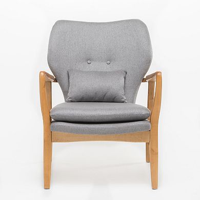 Rowen Mid-Century Fabric Club Chair in Grey by Christopher Knight Home