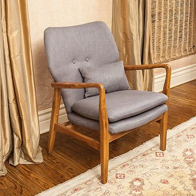 Rowen Mid-Century Fabric Club Chair in Grey by Christopher Knight Home