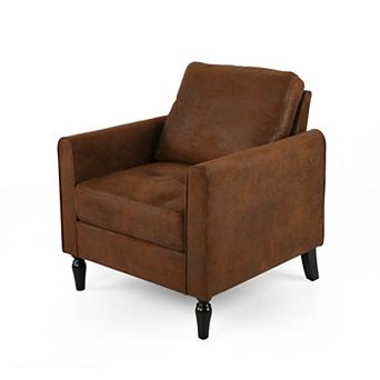 Harlow Contemporary Microfiber Club Chair in Brown by Christopher Knight Home