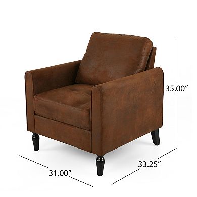 Harlow Contemporary Microfiber Club Chair in Brown by Christopher Knight Home
