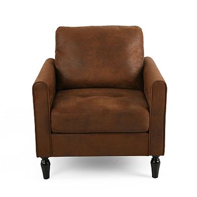 Harlow Contemporary Microfiber Club Chair in Brown by Christopher Knight Home