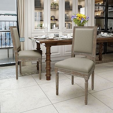 Ledger Traditional Wheat Fabric Dining Chairs (Set of 2) by Christopher Knight Home