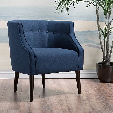 Wrenhill Fabric Club Chair in Navy Blue by Christopher Knight Home