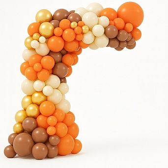 Fall Balloon Arch Kit with Maple Leaves & Pumpkin Foil for Thanksgiving, Harvest, & Parties