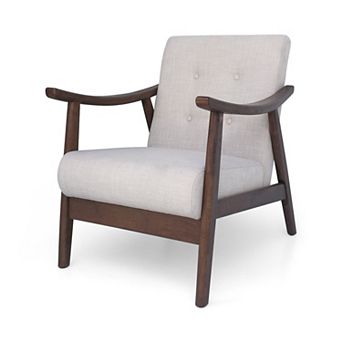Marlow Mid-Century Tufted Accent Armchair in Beige by Christopher Knight Home