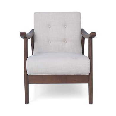 Marlow Mid-Century Tufted Accent Armchair in Beige by Christopher Knight Home