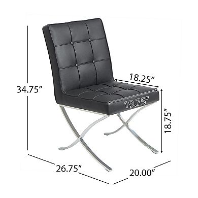 Milania Modern Button Tufted Leather Dining Chairs (Set of 2) by Christopher Knight Home