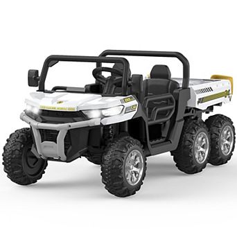 24V Kids Ride-On Dump Truck, 2-Seater UTV Style,6 Wheels,4WD Electric Car with Parent Remote Control