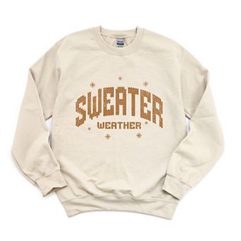 Sweater Weather Knit Print - Women's Graphic Sweatshirt
