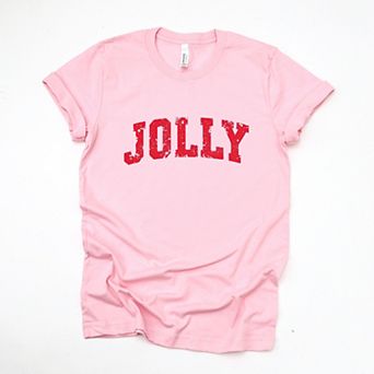 Jolly Varsity Arched Distressed - Women's Short Sleeve Graphic T-Shirt