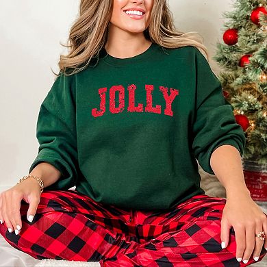 Jolly Varsity Arched Distressed - Women's Graphic Sweatshirt