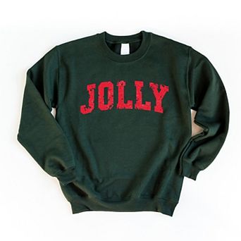 Jolly Varsity Arched Distressed - Women's Graphic Sweatshirt