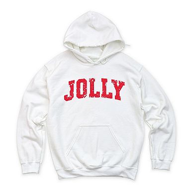 Jolly Varsity Arched Distressed - Women's Graphic Hoodie