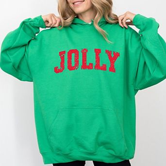 Jolly Varsity Arched Distressed - Women's Graphic Hoodie