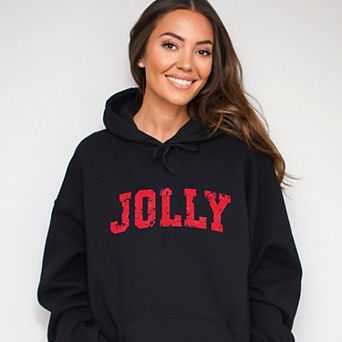 Jolly Varsity Arched Distressed - Women's Graphic Hoodie