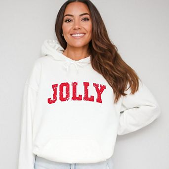 Jolly Varsity Arched Distressed - Women's Graphic Hoodie