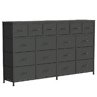 18-Drawer Storage Cabinet, Multi-Material Dresser for Bedroom, Living Room & Hallway