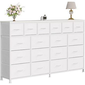 18-Drawer Storage Cabinet, Multi-Material Dresser for Bedroom, Living Room & Hallway