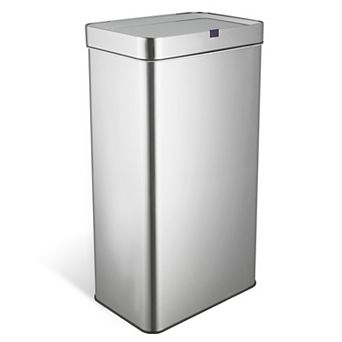 18 Gallon Stainless Steel Rectangular Motion Sensor Trash Can for Kitchen
