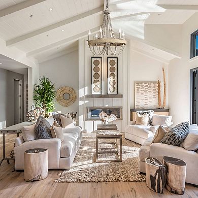 Parrot Unlce Bohemia Driftwood Beaded 6-Light Chandelier Light Fixture