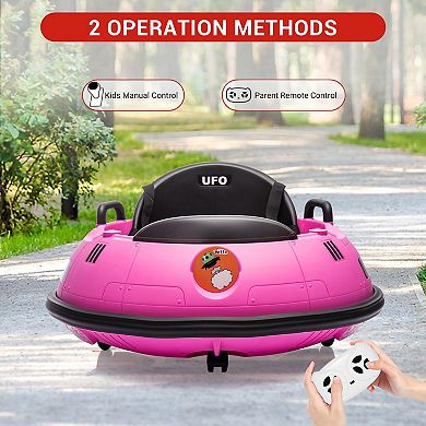 12V Kids Bumper Car with Remote Control, 360° Spin Wheels, Dual Joysticks, 3 Speed ModesRide-On Toy