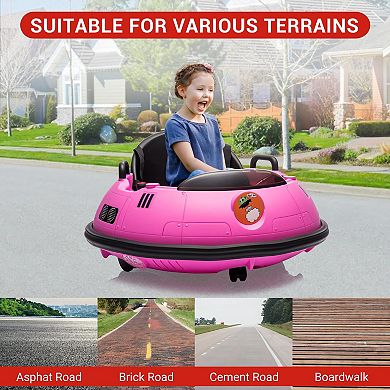 12V Kids Bumper Car with Remote Control, 360° Spin Wheels, Dual Joysticks, 3 Speed ModesRide-On Toy