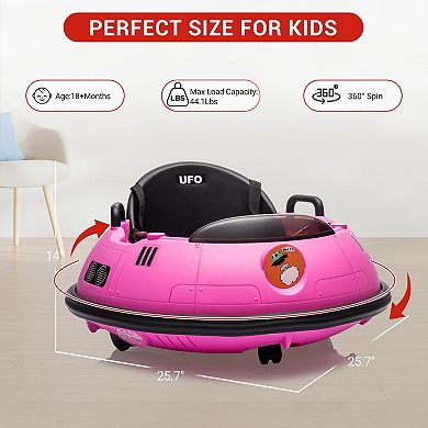 12V Kids Bumper Car with Remote Control, 360° Spin Wheels, Dual Joysticks, 3 Speed ModesRide-On Toy