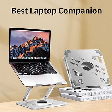 Adjustable Laptop Stand with 360° Rotating Base