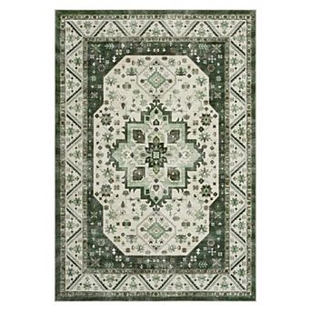 Bohemian Print Area Rug Reversible Foldable Floor Mat with Non-Slip Backing Rugs