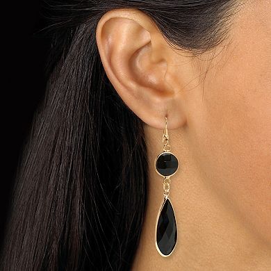 PalmBeach Jewelry Crystal Goldtone Drop Necklace and Crystal Earrings 2-Piece Set