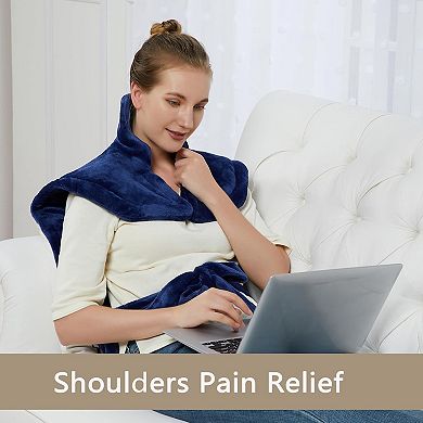 Large Weighted Heating Pad for Neck & Shoulders, 4 Heat Settings with Auto Shut-Off