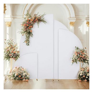 Set of 4 Wedding Arch Cover, Spandex Fitted 2-Sided Backdrop Covers for Arch Stand