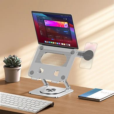 Aluminum Swivel Laptop Riser and Phone Stand