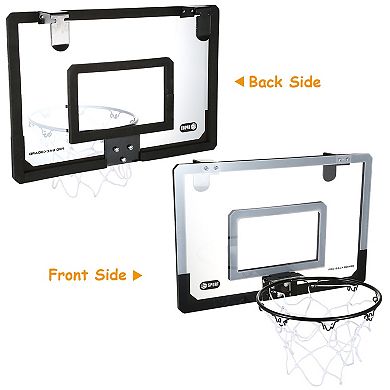 Mini Basketball Hoop Set Over-the-Door Backboard with Breakaway Rim & Pump for Indoor Play