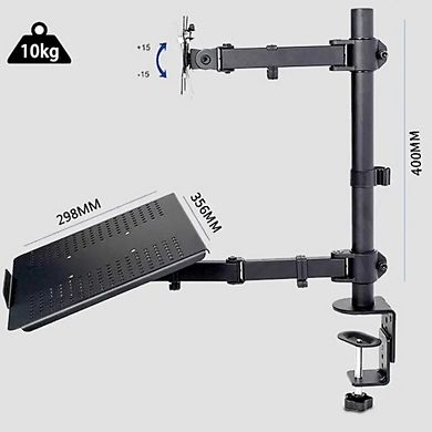 Dual Long Arm Adjustable Metal VESA Stand